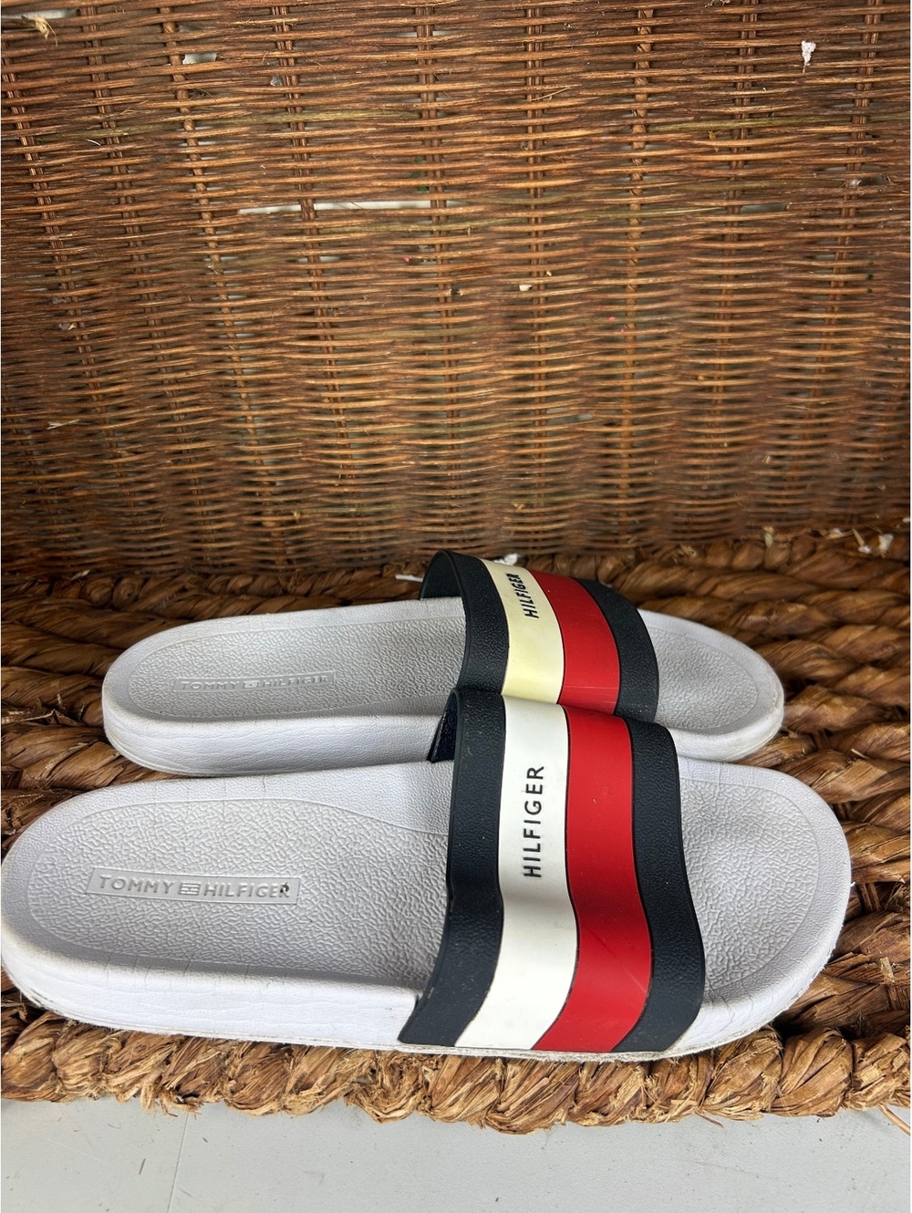 Tommy Hilfiger striped slide sandals